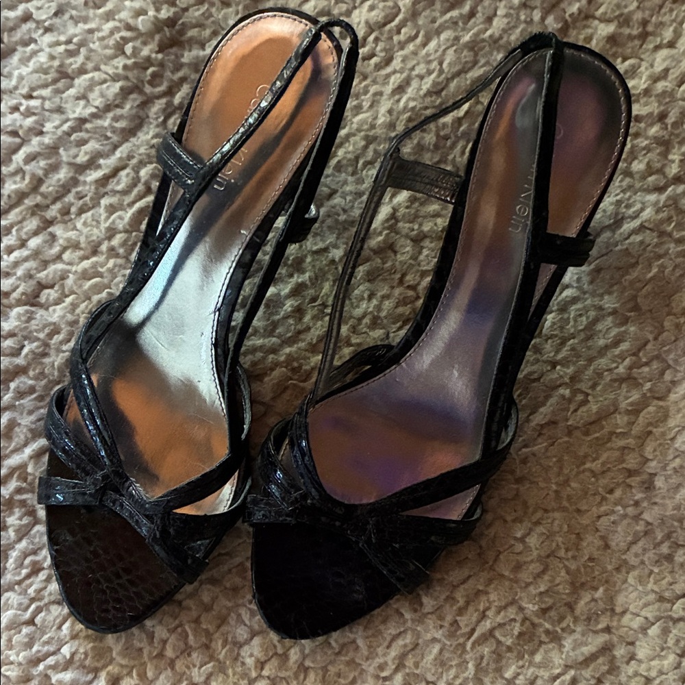 Calvin Klein Black Strappy Heels